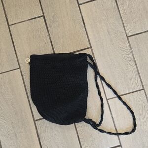 The Sak Black Shoulder Bag with Drawstring Closure‎